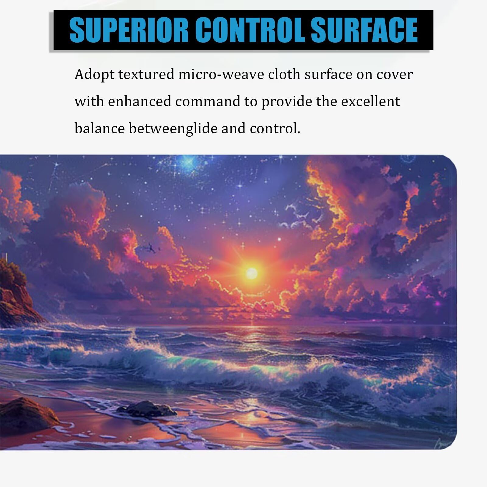 Tappetino Mouse XXL Sole 150x923 cm Mousepad Faro Sottomano Scrivania Gaming, Base in Gomma Antiscivolo, Bordi Cuciti Rinforzati, Tappeto Mouse Grande per PC Desktop, Regalo Festa del Papà H0-844