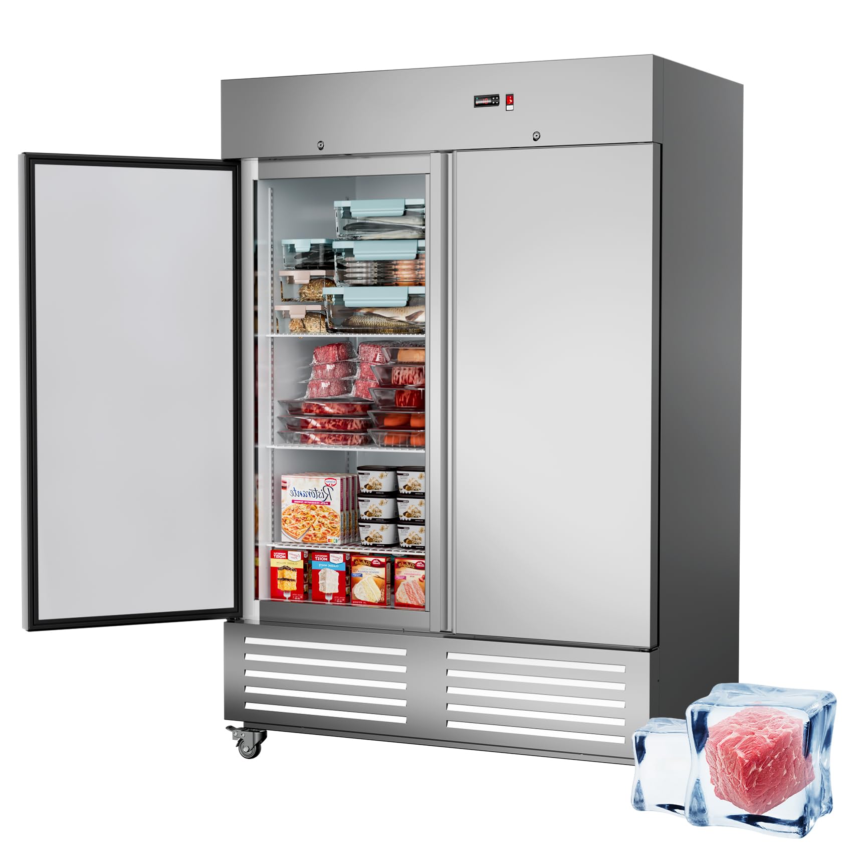 54"W Commercial Freezer 2 Door Stainle13ea