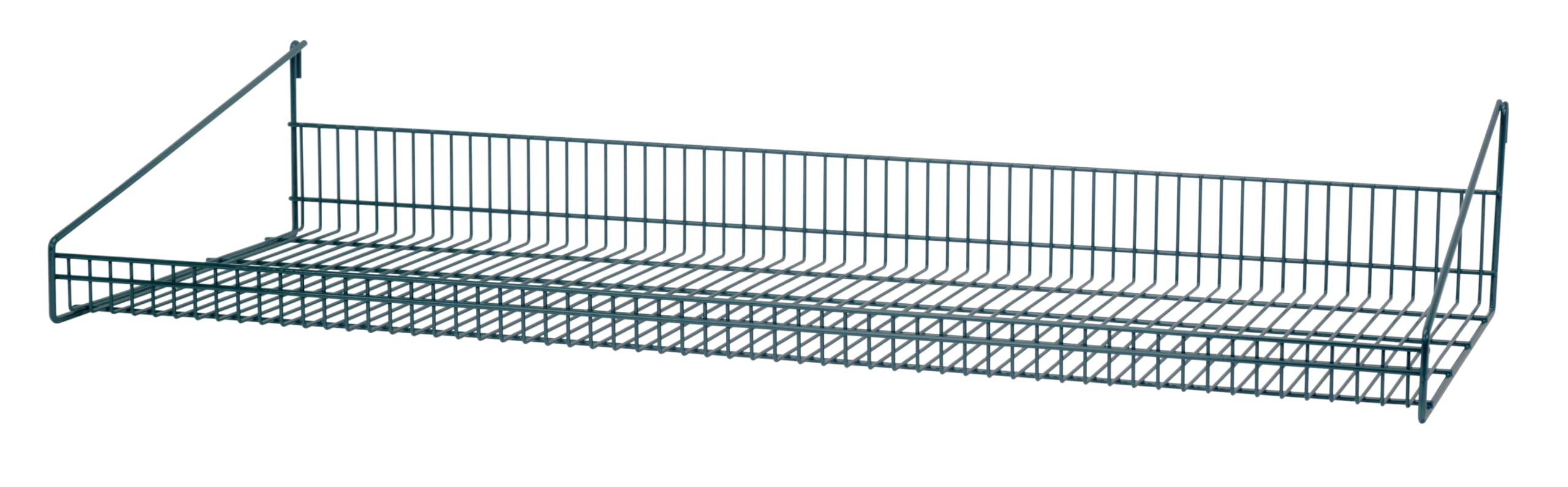 FSE 373-SG-LS1448P Store Grid Shelf, 48"W x 14"D x 7-1/2"H, with retaining Front Edge, Green epoxy Finish, NSF