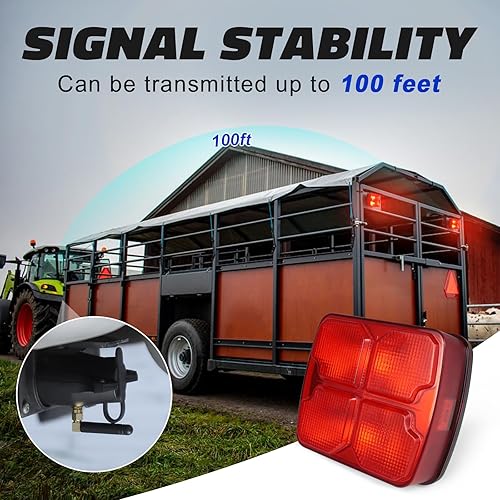 Miniatura 8 de Agrieyes Luces de remolque inalámbricas con soporte ajustable, luces magnéticas de remolque con batería con estroboscópico para camiones de