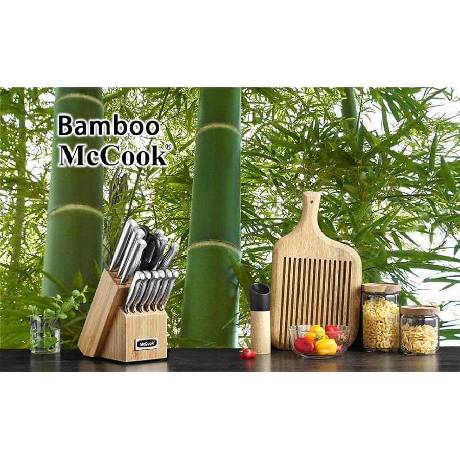 McCook-MC19-Knife-Sets15-Pieces-German-Stainless-Steel-Knife-Block-Sets-with-Built-in-Sharpener McCook® Knife Sets,German Stainless Steel Knife Block Sets with Built-in Sharpener