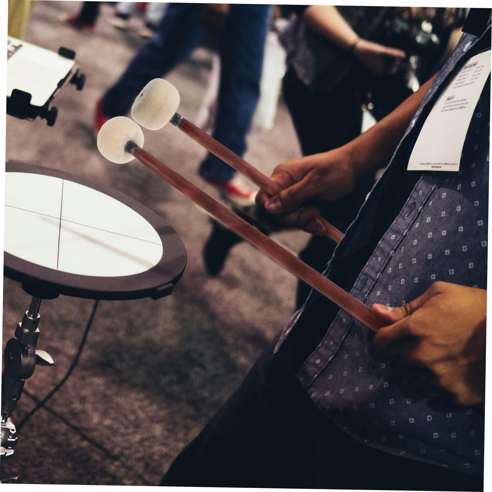 ifundom 8pezzi Bacchette Per Batteria Legno Con Testa Feltro Mazze Per Tuning Professionale e Iniziale Strumenti Musicali Per Percussioni Manico Legno Elegante e Comodo