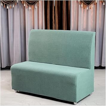 Stretch Protector Slipcovers Armless Sofa Card Seat Cover Settee loveseat Couch Bed Covers with Elastic Bottom Suitable for Hotels, Bars,EtcF,Single-Sided seat