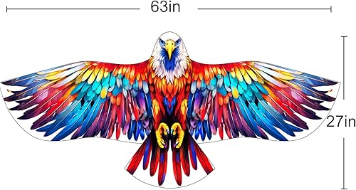 Miniatura 2 de HENGDA KITE Cometa de águila, para niños y adultos, fácil de volar, excelente diseño de tela y estructura, las imágenes son hermosas en alta