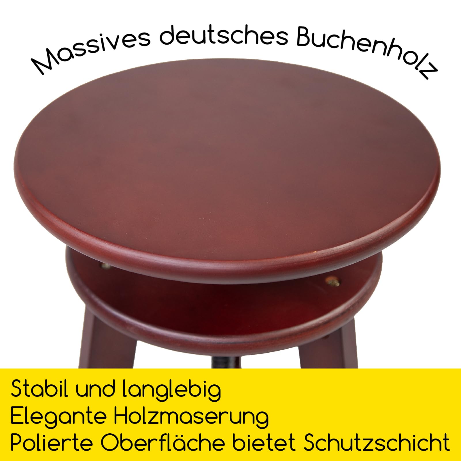 MEEDEN Hocker aus Holz mit Verstellbarer Höhe,Künstlerhocker,Büro Studio Hocker,Bis Zu 100 kg,Deutsches Buchenholz,Perfekt für Künstleratelier,Heimgebrauch,Küche,Bars