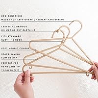 Vista 3 de 3 Sprouts Perchas de paja de trigo de plástico - Paquete de 30 perchas ecológicas para niños pequeños para ropa de niños y bebés, abrigos - Perchero