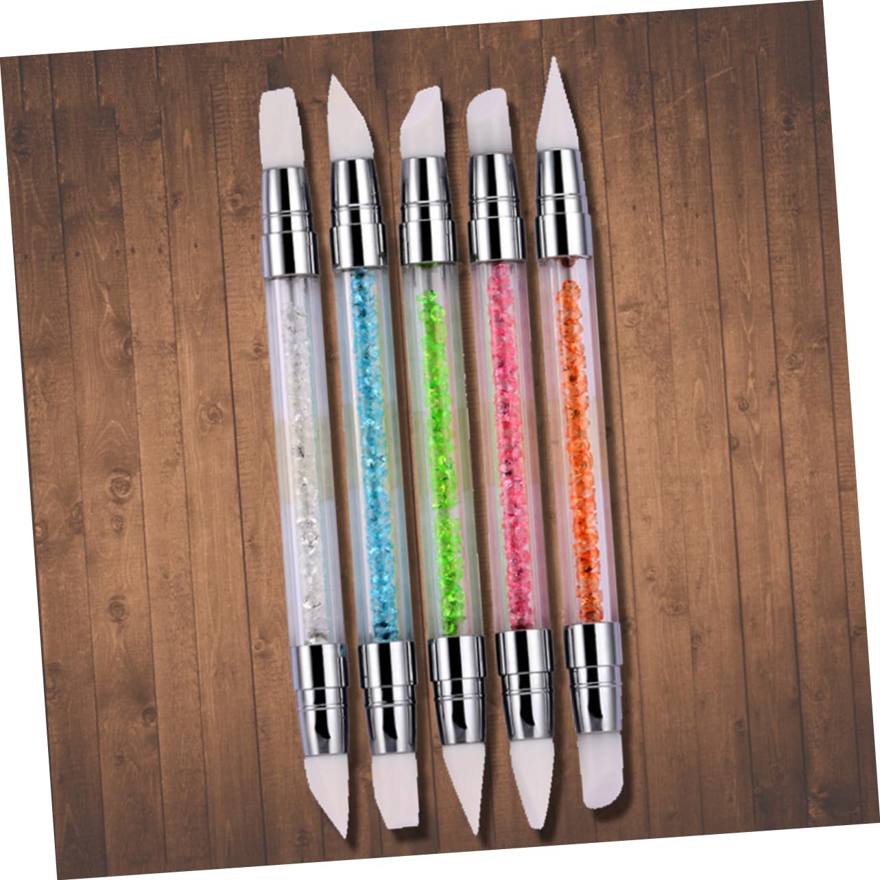 Healeved 15pezzi Pennello Per Nail Art Silicone Con Testa Doppia e Diamante Strumenti Per Manicure e Decorazione Unghie Facile Da Usare Per Disegni e Tratti