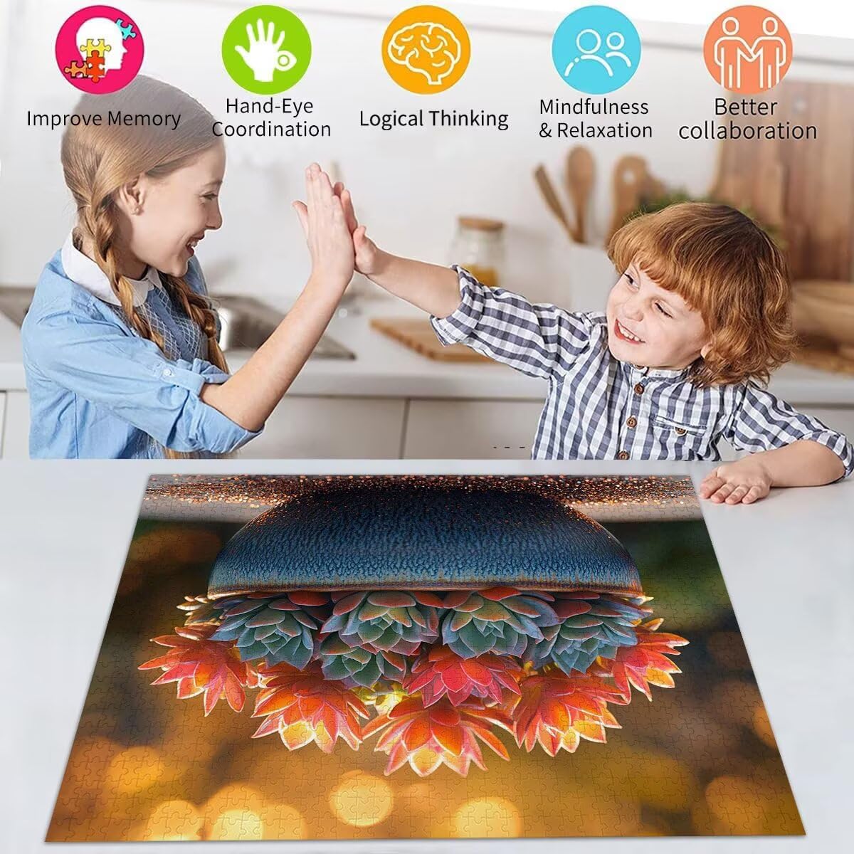 Puzzle Erwachsene 3000 Teile Topfpflanzen Anlage Educa Jigsaw für Kinder ab 8 Jahren Mädchen Jungen, Erwachsene Impossible Klassische Puzzles, Anspruchsvoll Spielspaß, Als Geschenke 81x122cm t-838