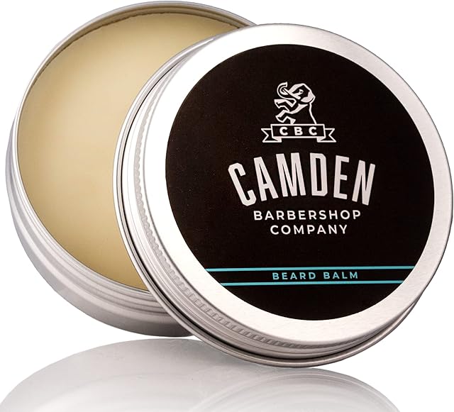 Camden Barbershop Company wosk do brody, wyprodukowany w Wielkiej Brytanii, oryginalny balsam do brody, czysto naturalna pielęgnacja brody, świeży zapach, 60 ml