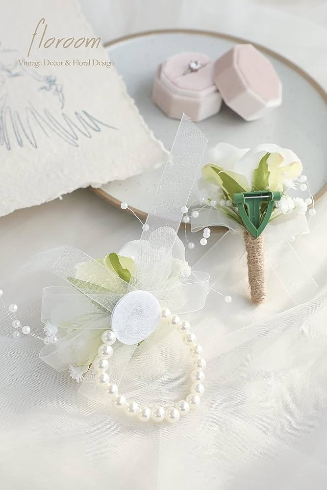 Amazon.com: Floroom Ivory Rose Wrist Corsage Bracelet
