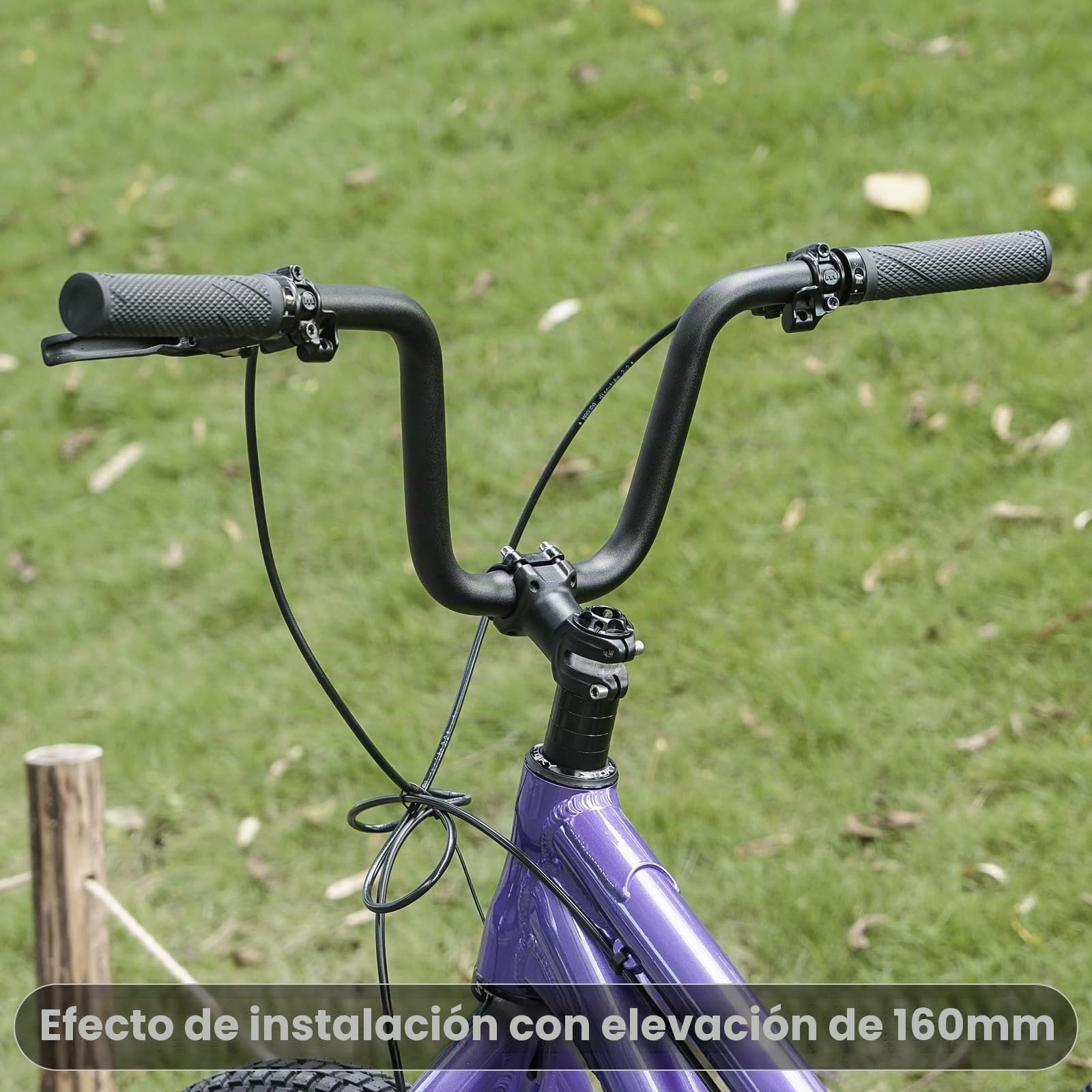 PLATT Manillar de bicicleta 25,4/31,8 * 620/780, manillar elevador de bicicleta de montaña de aleación de aluminio ligero, ideal para MTB (25,4mm-620mm, 160mm Rise)