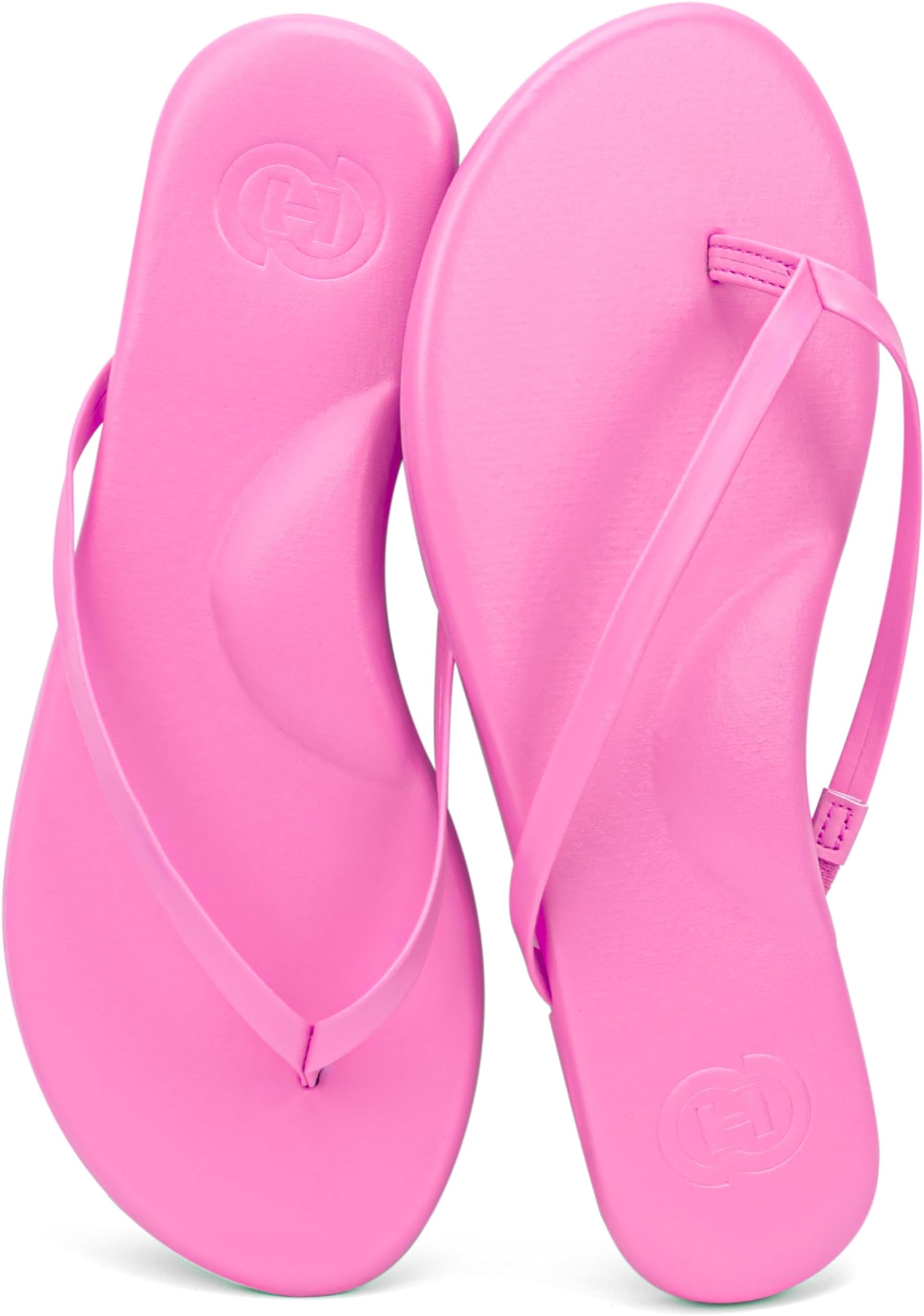 Flat Flip Flops with Arch Support for Women - Memory Foam Flats Summer Sandals 2025 - Ultra Comfort Vegan Leather Thong Sandals Summer Beach Slide