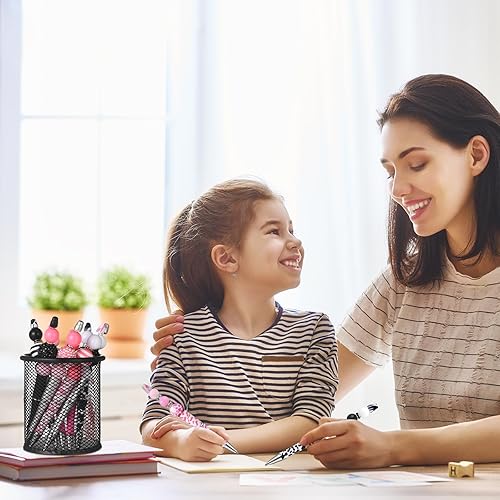 Miniatura 5 de Juego de 24 bolígrafos de plástico con cuentas surtidas, cuentas multicolores, cuentas de chicle, cuentas espaciadoras de cristal, bolígrafo de