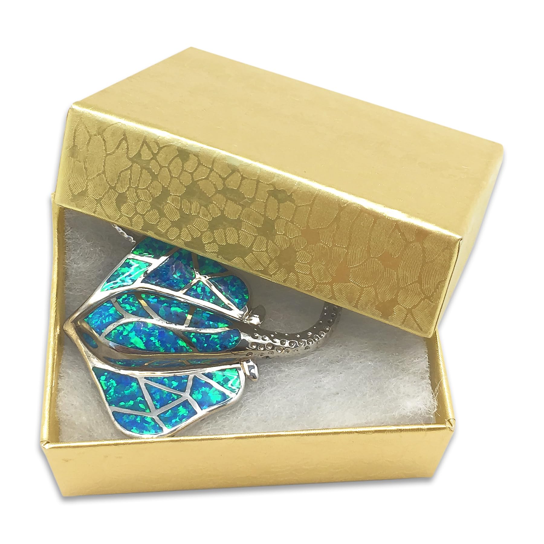 TheDisplayGuys - 25-Pack #10 Cotton Filled Cardboard Paper Jewelry Boxes Gift Case - Gold Foil (1.9" x 1.3" x 0.7") - for Shipping or Storage