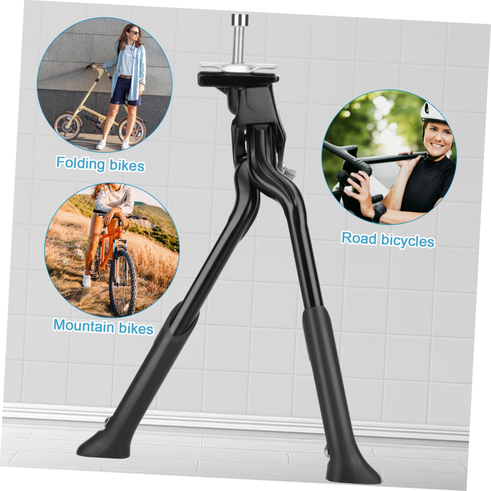 Béquille de Vélo Robuste et Peu Encombrante en Alliage D'aluminium Double Réglable pour Vélo de Montagne et Usage Intérieur Extérieur