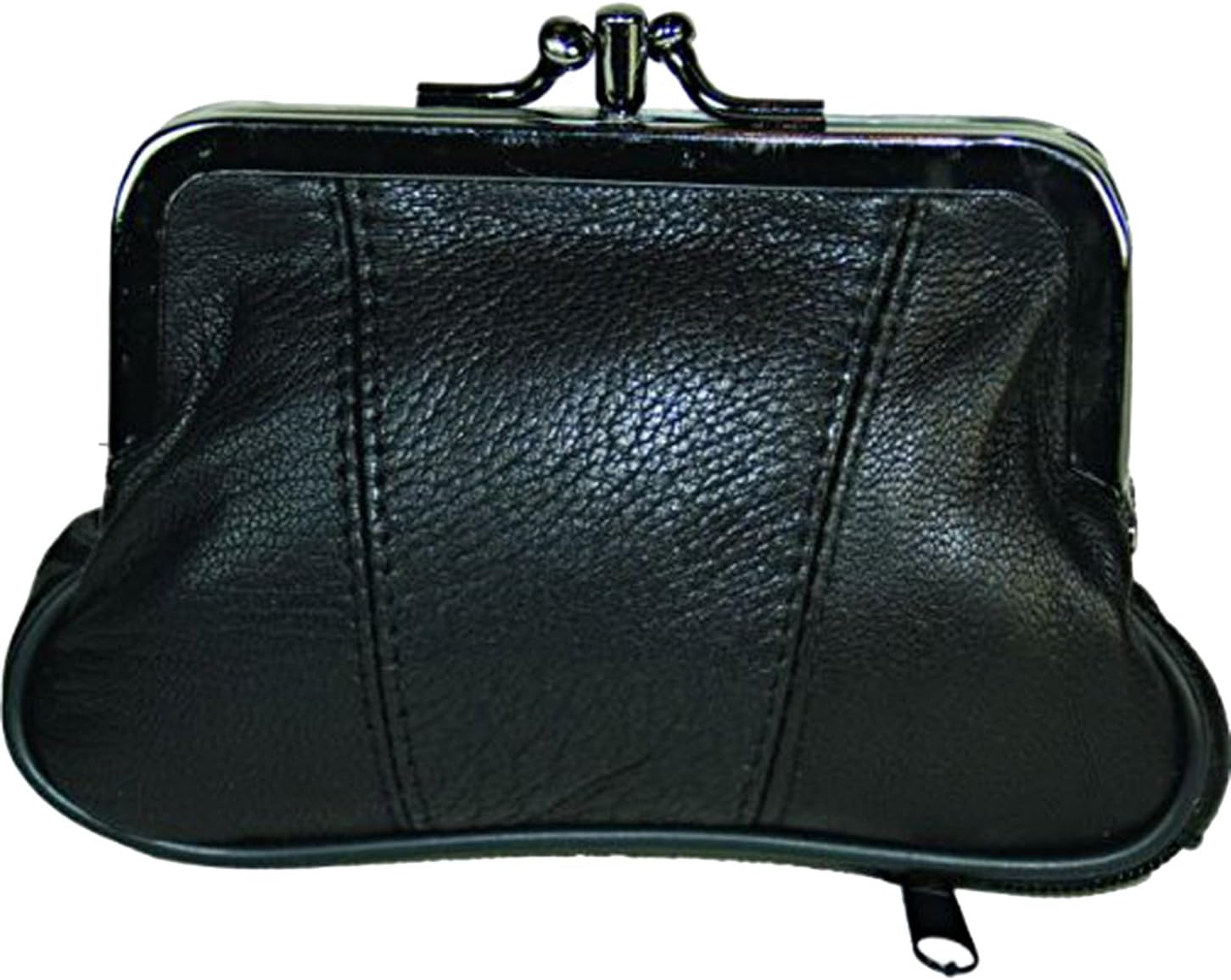 Leather Change Purse Black Y062