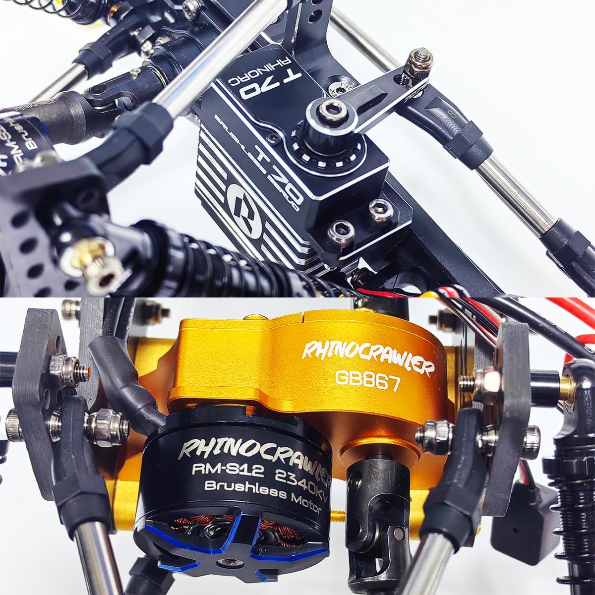 RhinoRC YUE ONE V2 Sporty Crawler Car with T70 Servo 40A S12 Outrunner Motor Combo for MOA Competition Crawler RTR 1/10 Off-Road Car