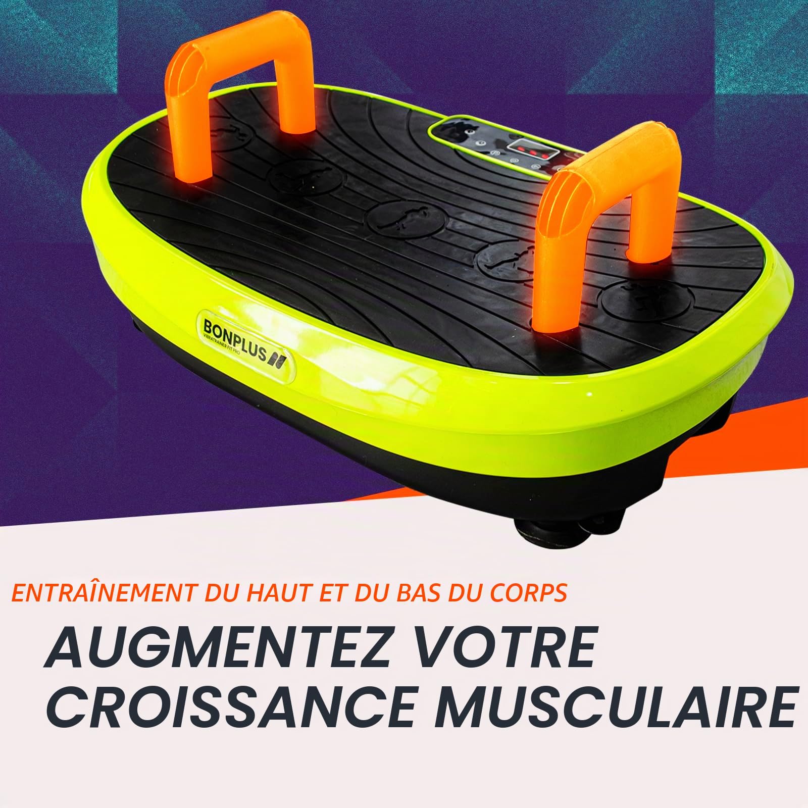BONPLUS Plateforme Vibrante avec Siège, Wonder Fit, Rock n Fit, Machine à d'exercice Vibrations, Vibrations pour l'entraînement de Tout Le Corps pour la Maison, Combat la Cellulite