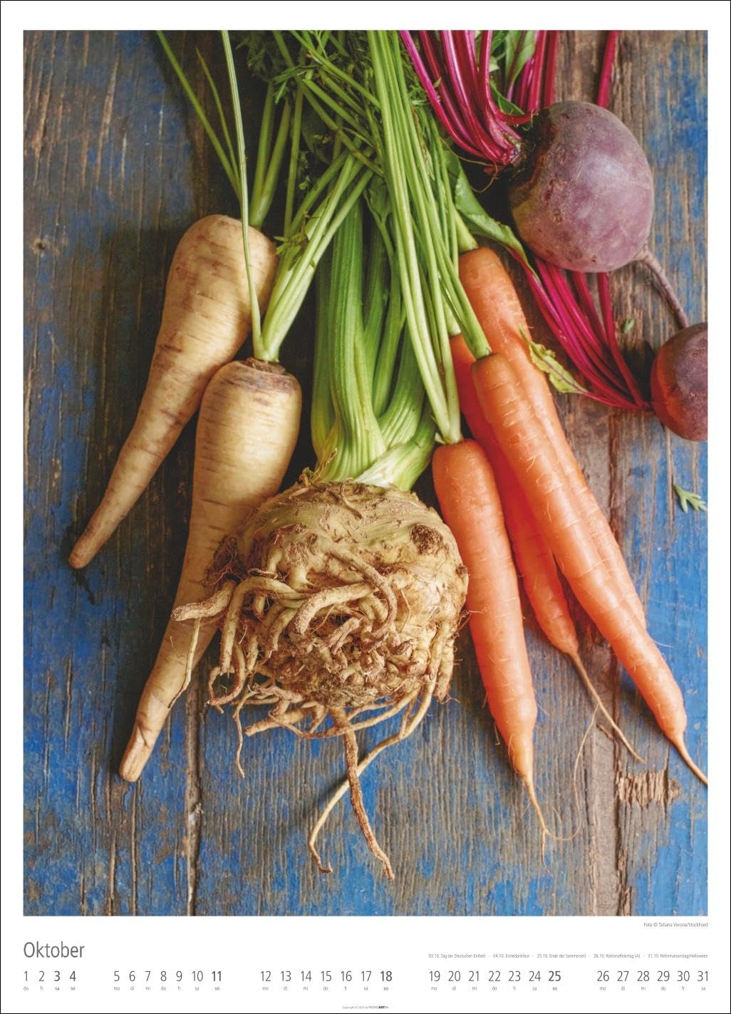 Food Gallery Kalender 2026: Großer Wandkalender mit 12 dekorativen Lifestyle-Fotos für die Küche. Food-Fotografie mit saisonalen Lebensmitteln. 49x68 cm Hochformat.