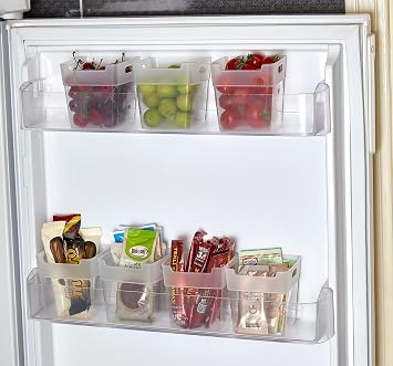 EYNEL Refrigerator In-Lid Shelf Organizer, Bathroom Cosmetic Organizer Container Multi-Purpose Mini Box Set (5, Transparent)