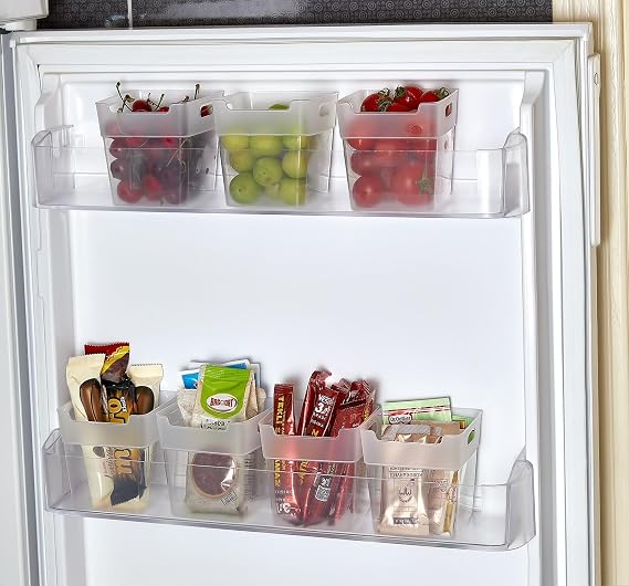EYNEL Refrigerator In-Lid Shelf Organizer, Bathroom Cosmetic Organizer Container Multi-Purpose Mini Box Set (5, Transparent)