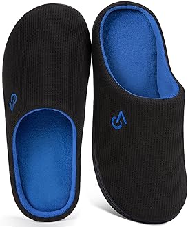 VeraCosy Men's Two-Tone Memory Foam Slippers