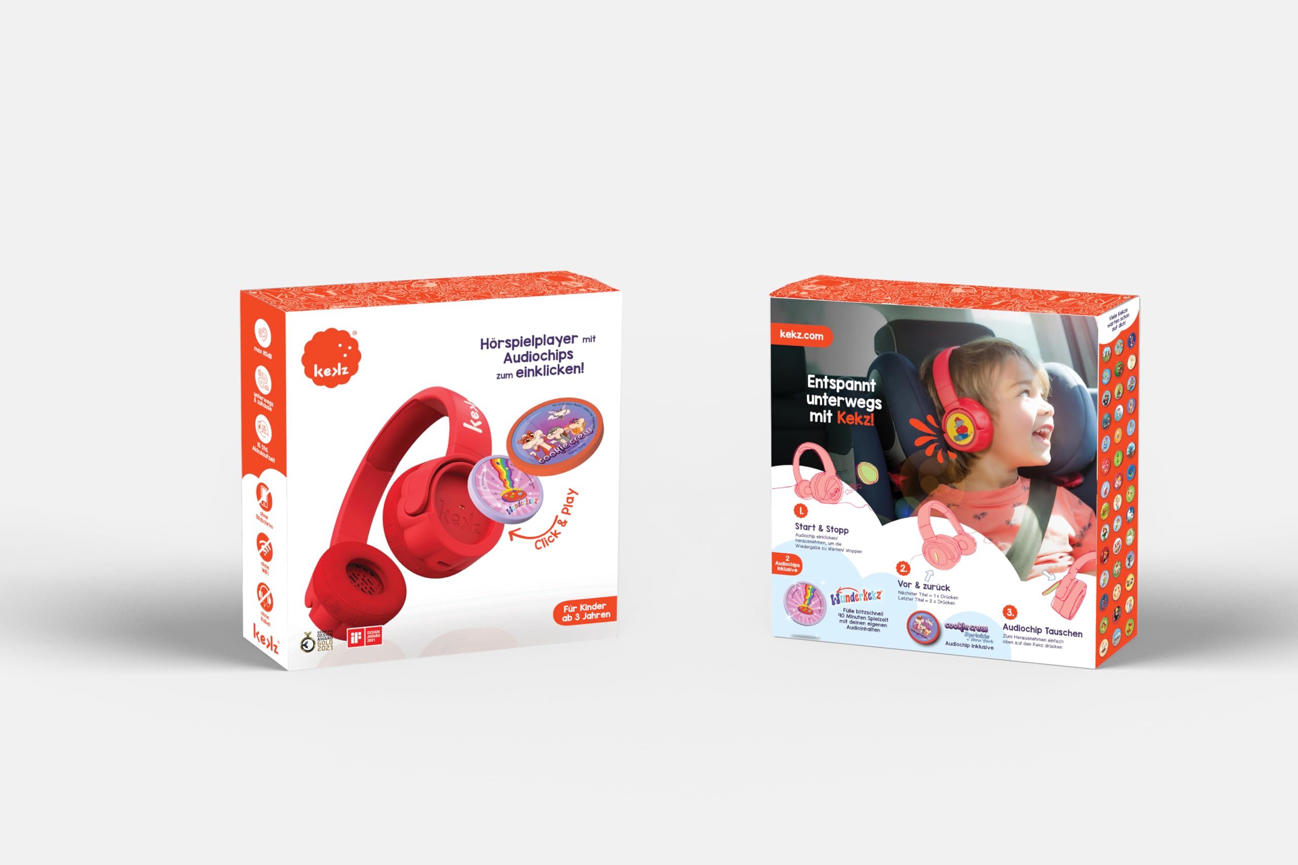 Kekz - Set di accessori per biscotti con Miraculous, Cookie Crew e Wunderkekz (cuffie per bambini, cuffie da viaggio per viaggiare e casa)