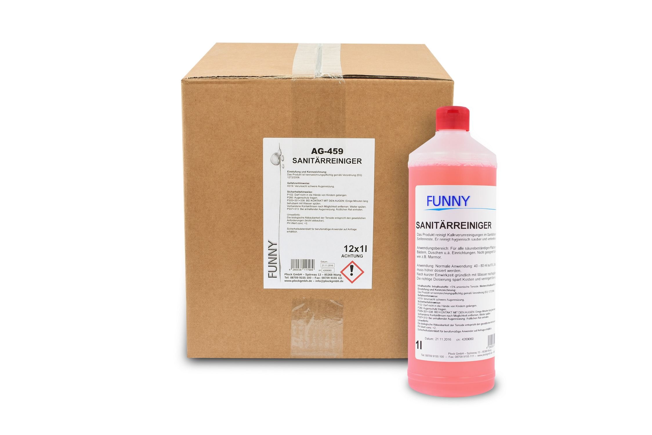Funny AG-459 Sanitärreiniger, 1 L (12-er Pack)