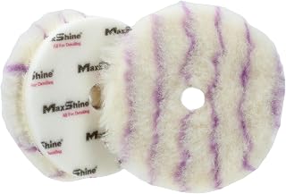 Maxshine 5" Premium Wool Cut & Polish Pad – 100% Natural Wool Cutting & Polishing Pad with Hook & Loop Backing – Professional Pad for Paint Correction, Heavy Defect Removal & High-Gloss Finishing