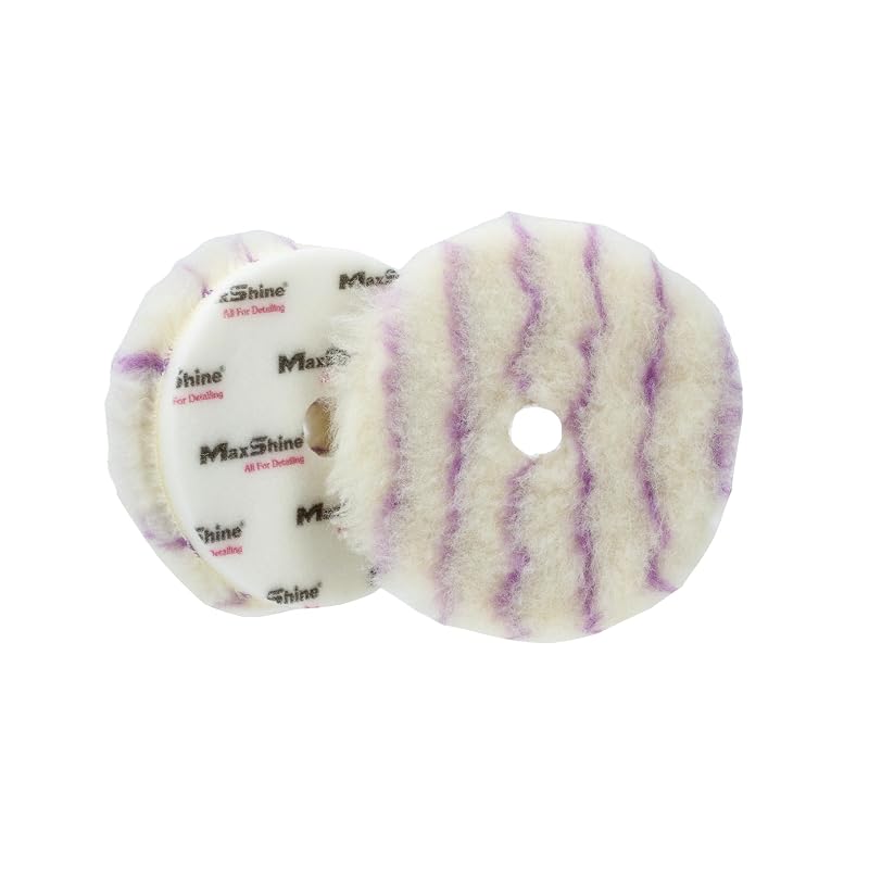Boina de Lã Natural Maxshine de 12,7 cm para Corte e Polimento com Fixação Hook & Loop