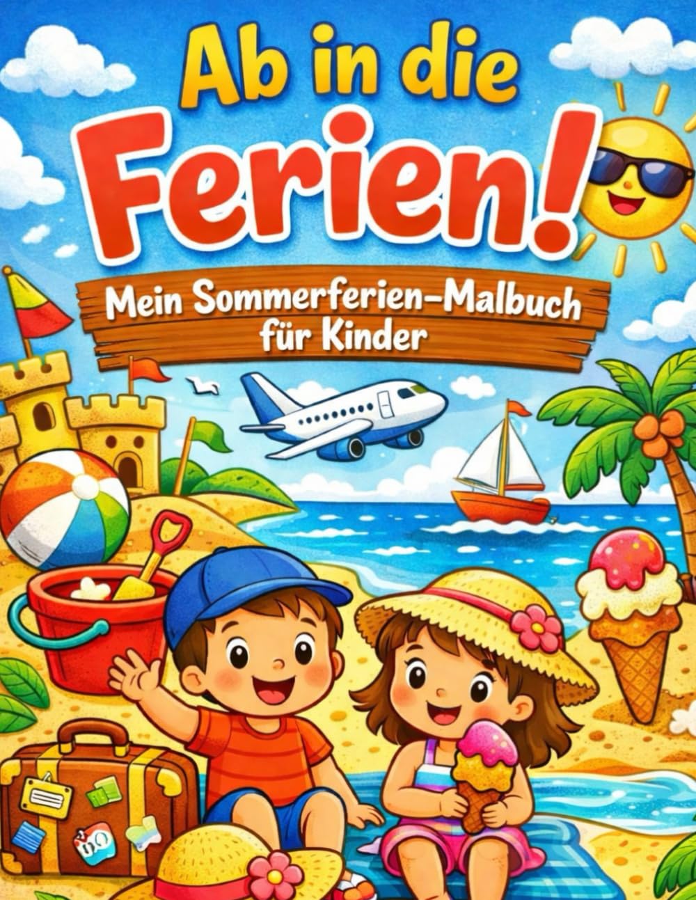 Ab in die Ferien! – Mein Sommerferien-Malbuch für Kinder: Sommer- und Urlaubs-Malbuch für Kinder ab 3 Jahren