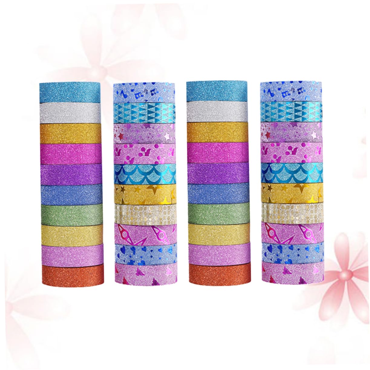 80rotoli Adesivo Decorativo Glitterato Autoadesiva Scrapbooking Decorazione e Lavoretti Creativi Per Scuola e