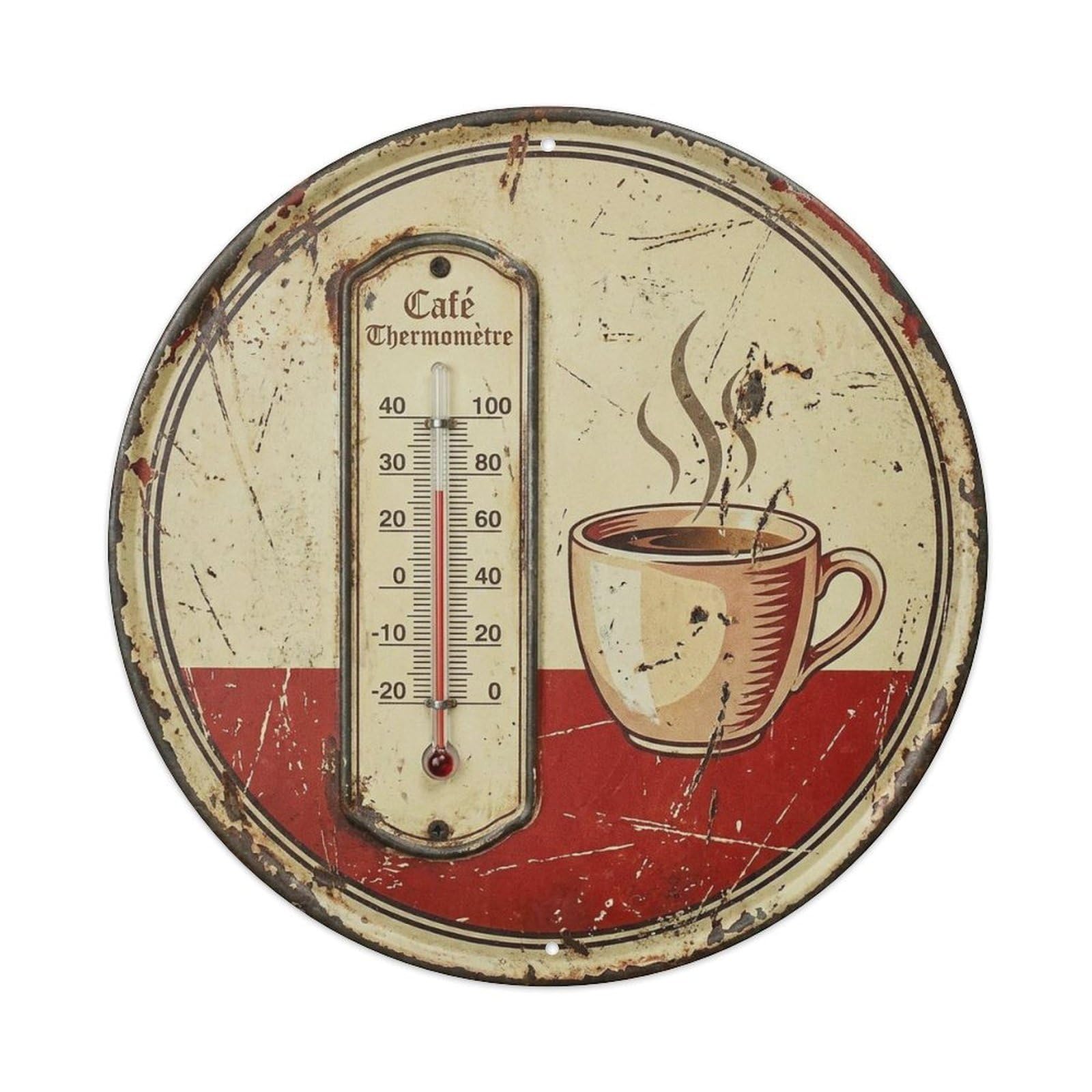 Temperature Coffeehouse Thermometer Cafe Menu Espresso Metal Tin Sign Plaque Wall Decor for Cafe, Man Cave, Club Bar, Office, Home Garden Round Metal Poster 8x8Inch