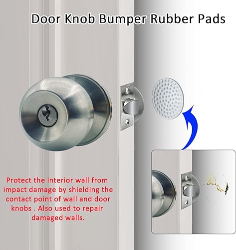 Miniatura 6 de JOKO Pomo de puerta con cerradura y llave cerradura de bola redonda interiorexterior para dormitorio o bañomanija de puerta de entrada por