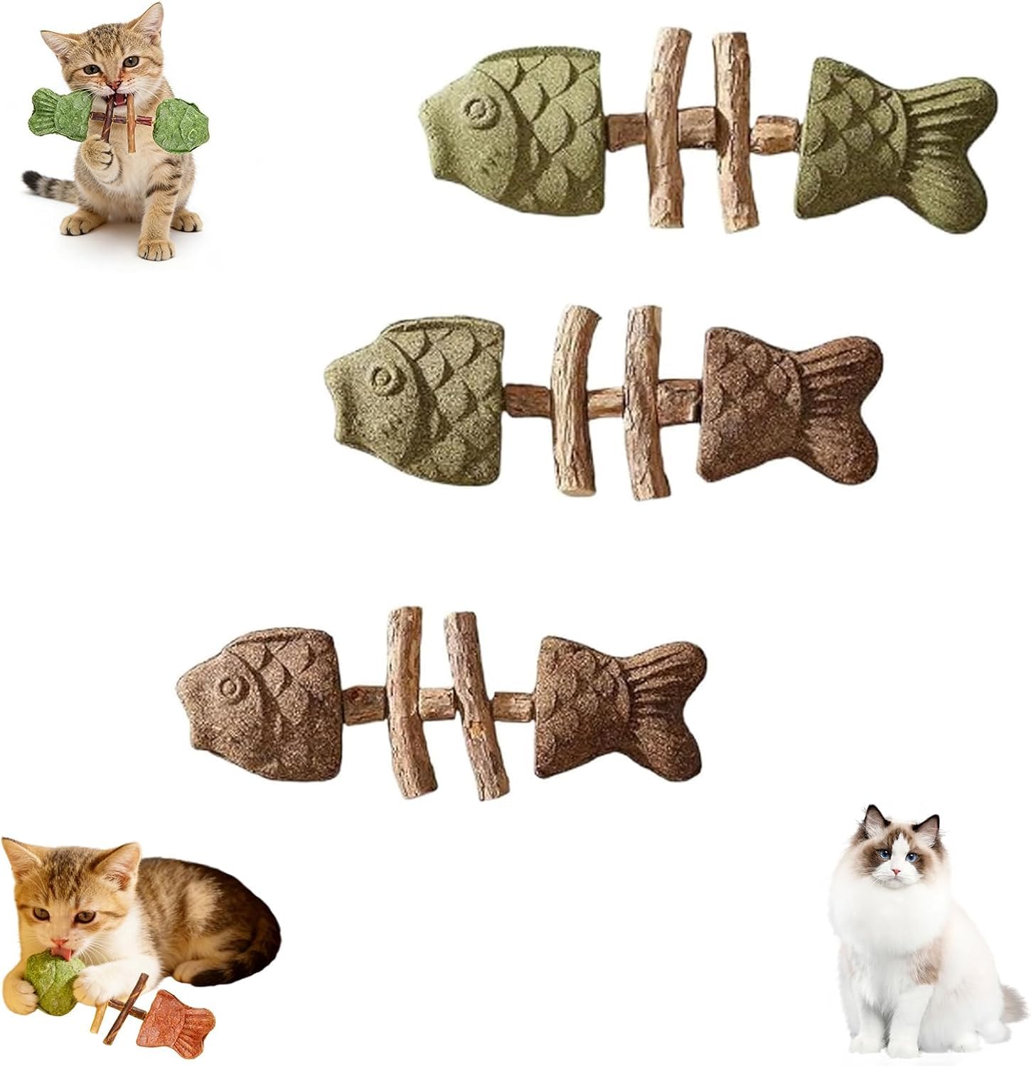 Bâton de Nettoyage à l'herbe à Chat et à la Vigne argentée pour Chat