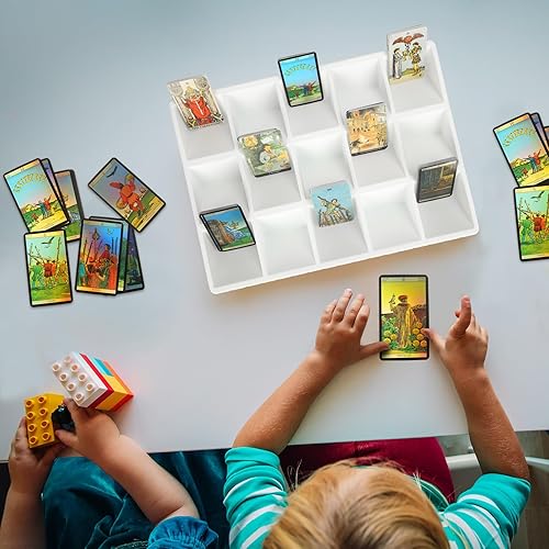 Miniatura 5 de Geetery Paquete de 4 bandejas de clasificación de tarjetas y bandeja de distribuidor, bandeja de tarjetas deportivas, clasificador de tarjetas de