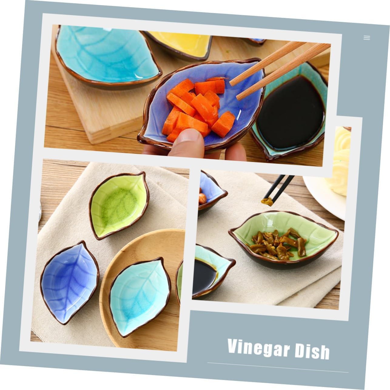 4pcs Vinegar Dishes Multi-functional Seasoning Bowls for Sauces Side Dishes and Appetizers Japanese Style Leaf Design Mixed Colors for Home Entertaining