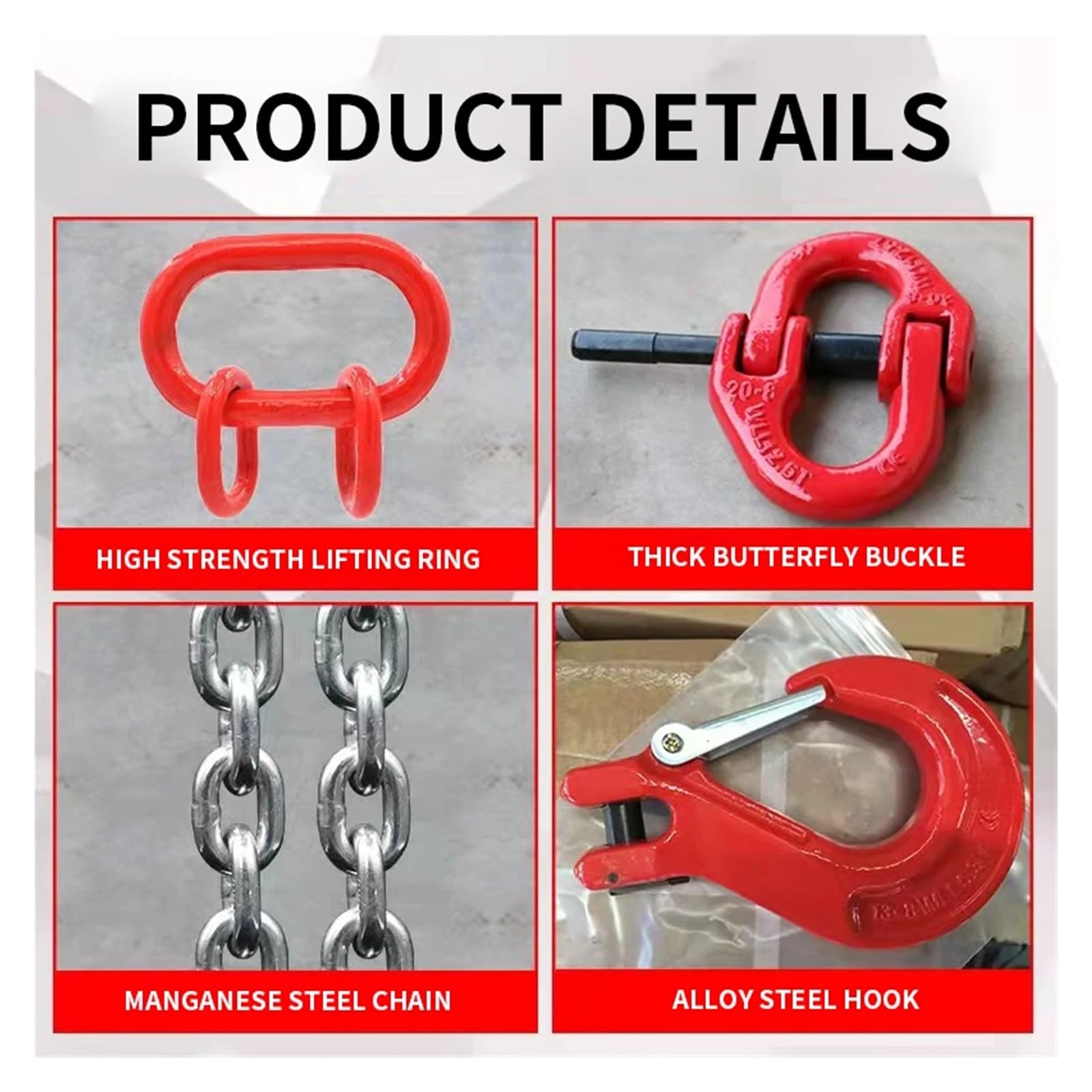 Argani da Traino - Paranco a catena 3T 2M - 4 attrezzi manuali con ganci per rimorchi per barche e attrezzature di sollevamento, resistente, perfetto per garage e officina