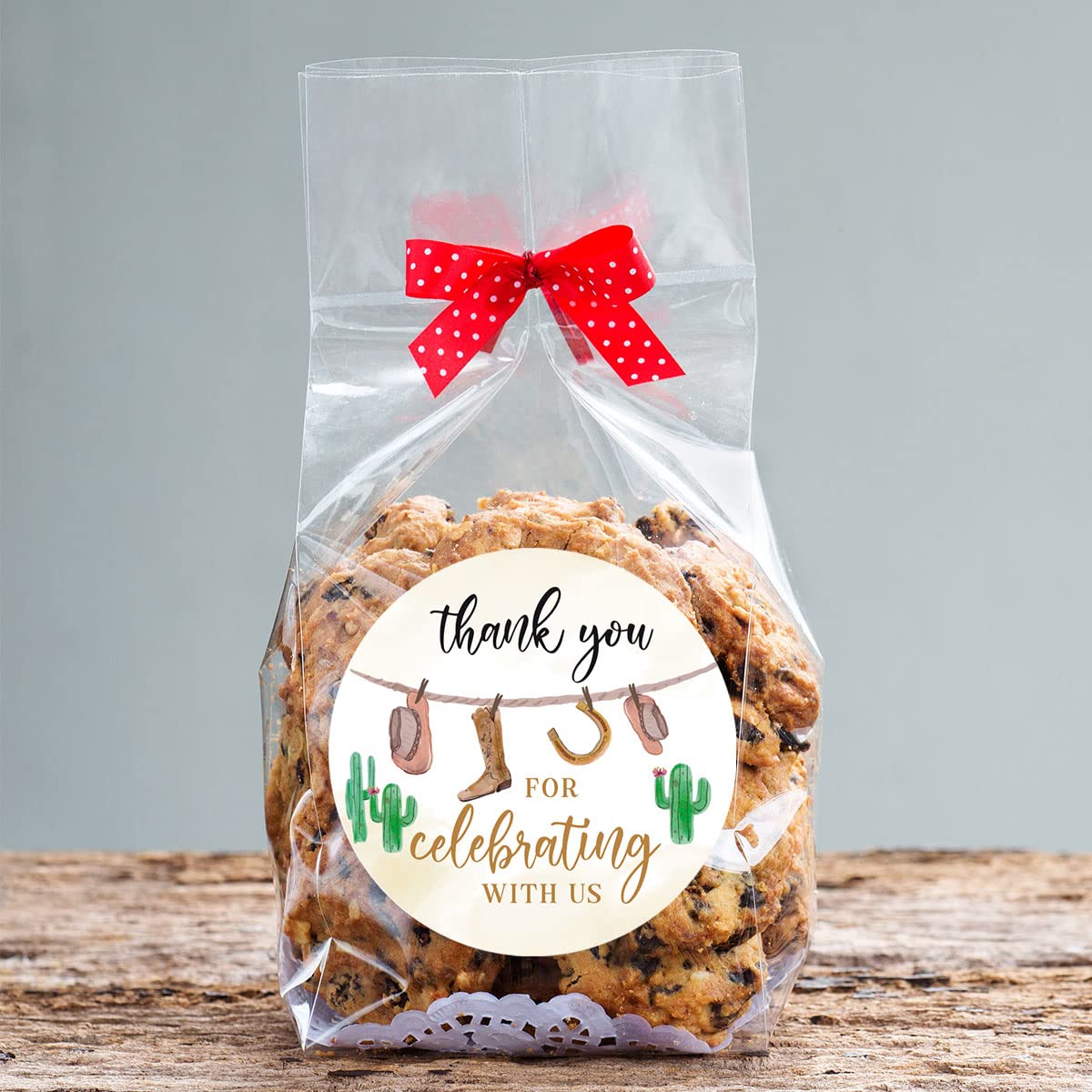 2.4 Inch Cute Cowboy Thank You For Celebrating With Us Sitcker,Baby - View #3