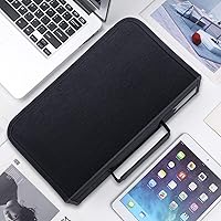 Vista 5 de Funda para CD y DVD, estuche para CD/DVD, capacidad de 128 unidades, organizador de CD, carpeta de CD, cartera portátil de CD para viajes en el Negro