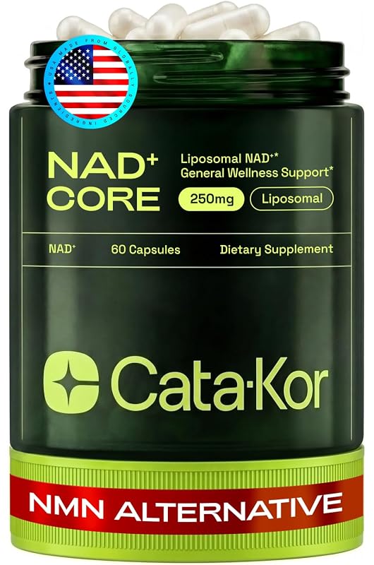 Cata-Kor Suplemento de vitamina B3 com NAD lipossomal 250 mg 60 cápsulas