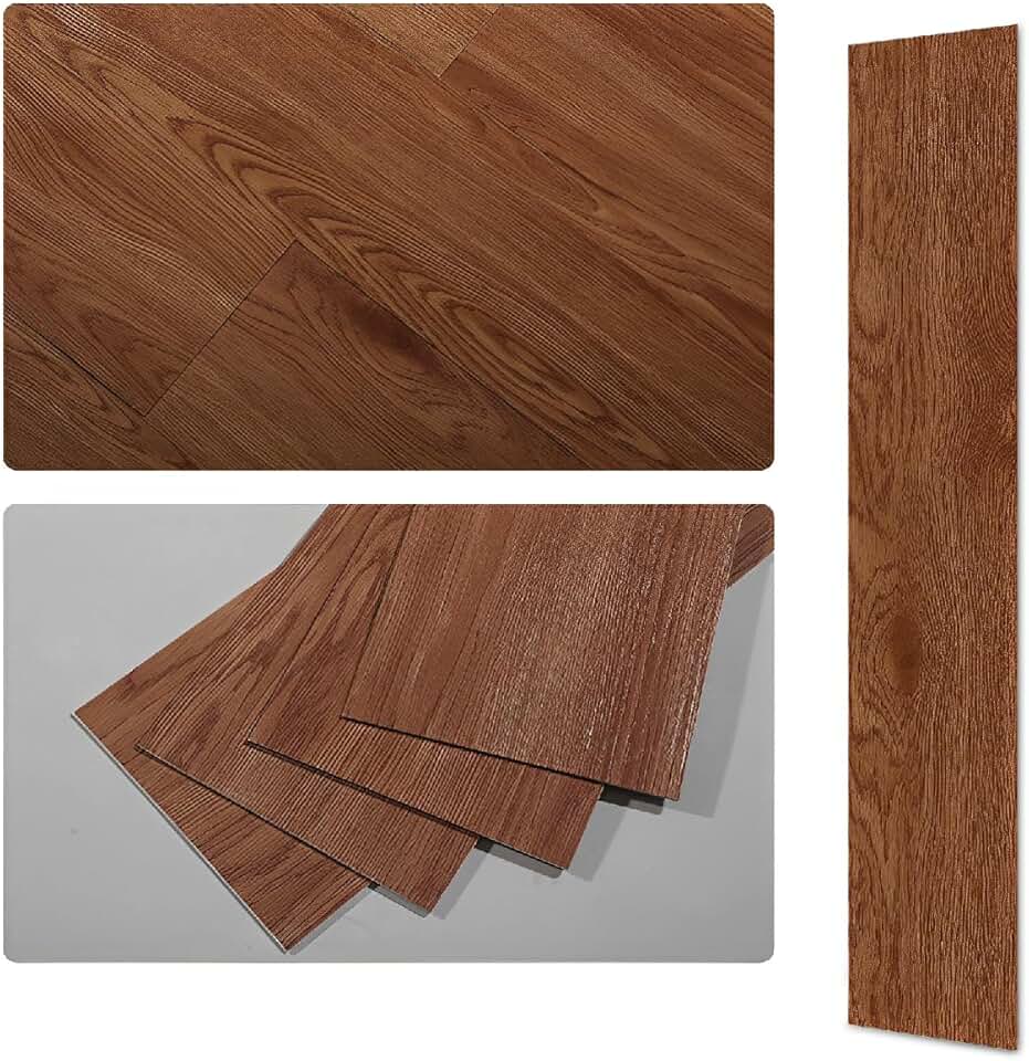 Kit 9 Piso Vinílico Autocolante Régua Madeirado 1,8mm 1,25m2 (P013)