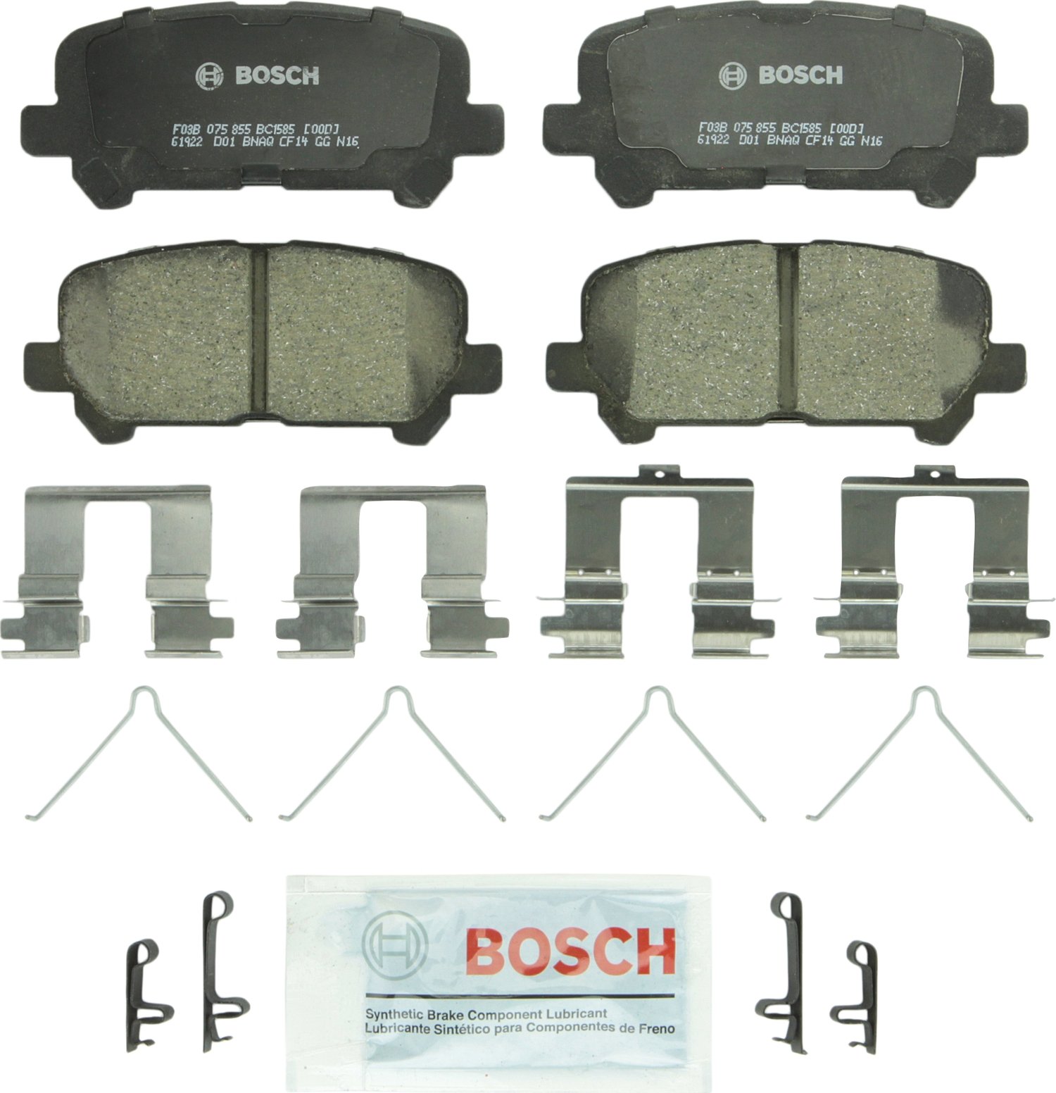 Bosch Automotive BP1078 QuietCast Premium Semi-Metallic Disc Brake Pad Set For: Subaru Forester, Legacy, Outback, B9 Tribeca, Tribeca, WRX, Front — view 226