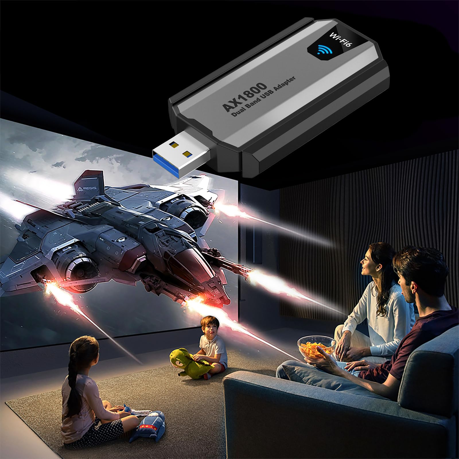 Generic Adaptateur récepteur sans fil USB 3.0 Wifi6 1800 Mbps