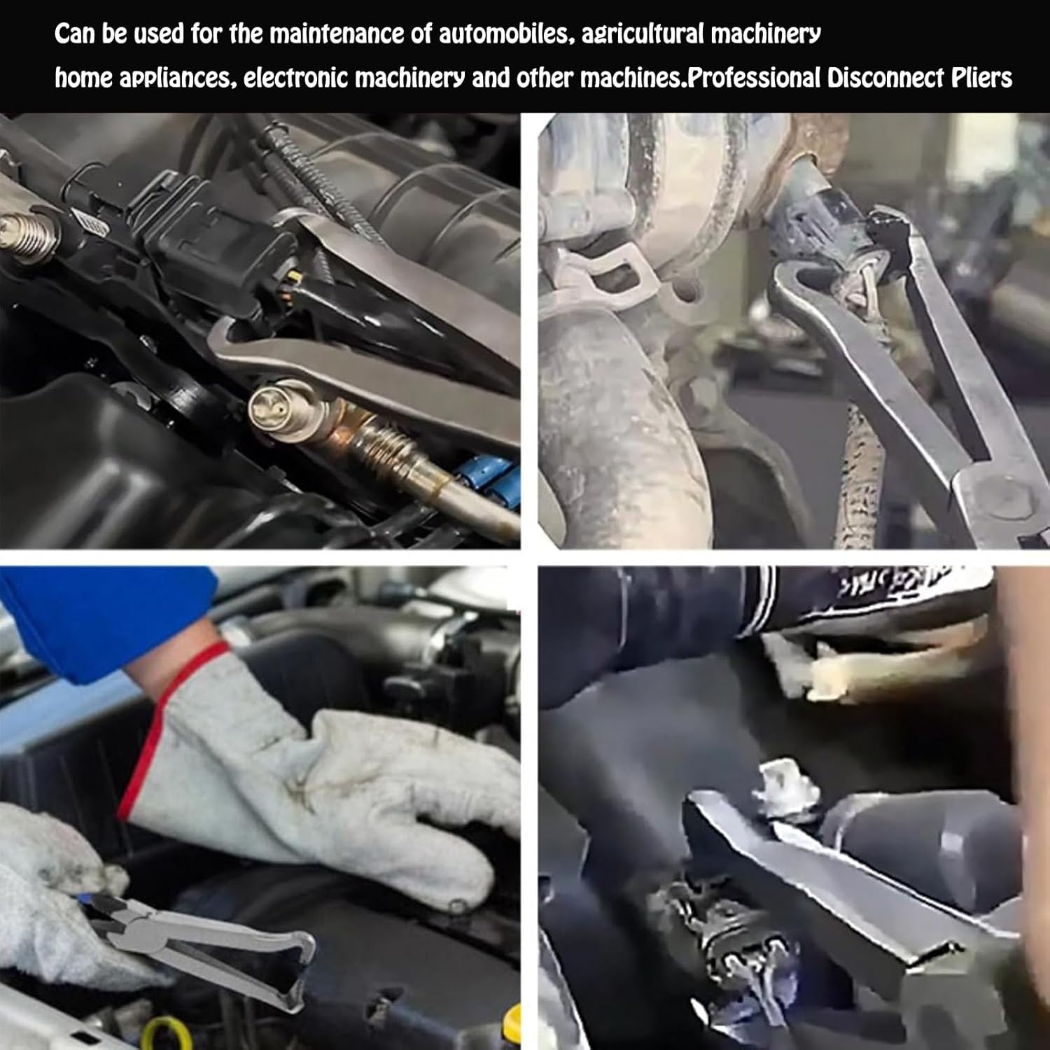 Electrical Disconnect Pliers，Electrical Connector Pliers for Cars，Automotive Hose Disconnect Tool，Fuel Line Petrol Clip Pipe Pliers，Automotive Hose Disconnect Tools for Push Tab Style Plugs (A+B)