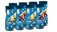 Vista 5 de Gerber Bolsas de comida para bebés, paquete variado de aperitivos para niños pequeños (18 unidades) Gerber Baby Snacks Puffs Paquete variado