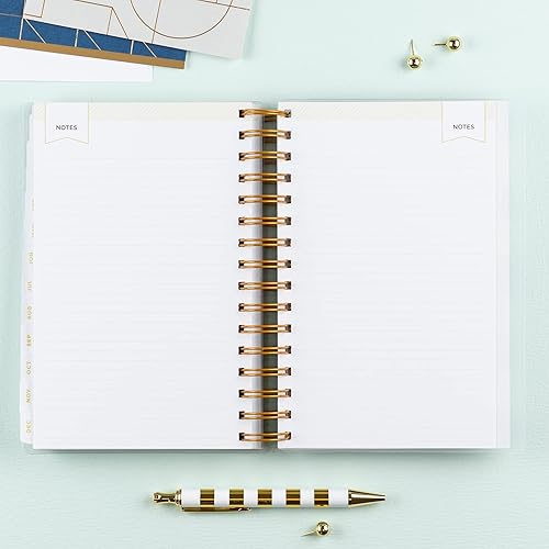 Miniatura 7 de Blue Sky Day Designer - Agenda diaria y mensual de 2022, 5 x 8 pies, cubierta flexible esmerilada, encuadernada con alambre, rayas azul marino