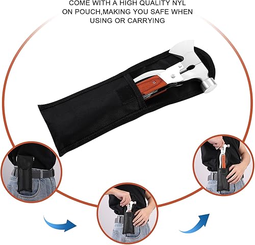 Miniatura 5 de MYWERO - Herramientas multiusos para exteriores, equipo de campamento, herramientas multiusos, accesorios de campamento 16 en 1, martillos