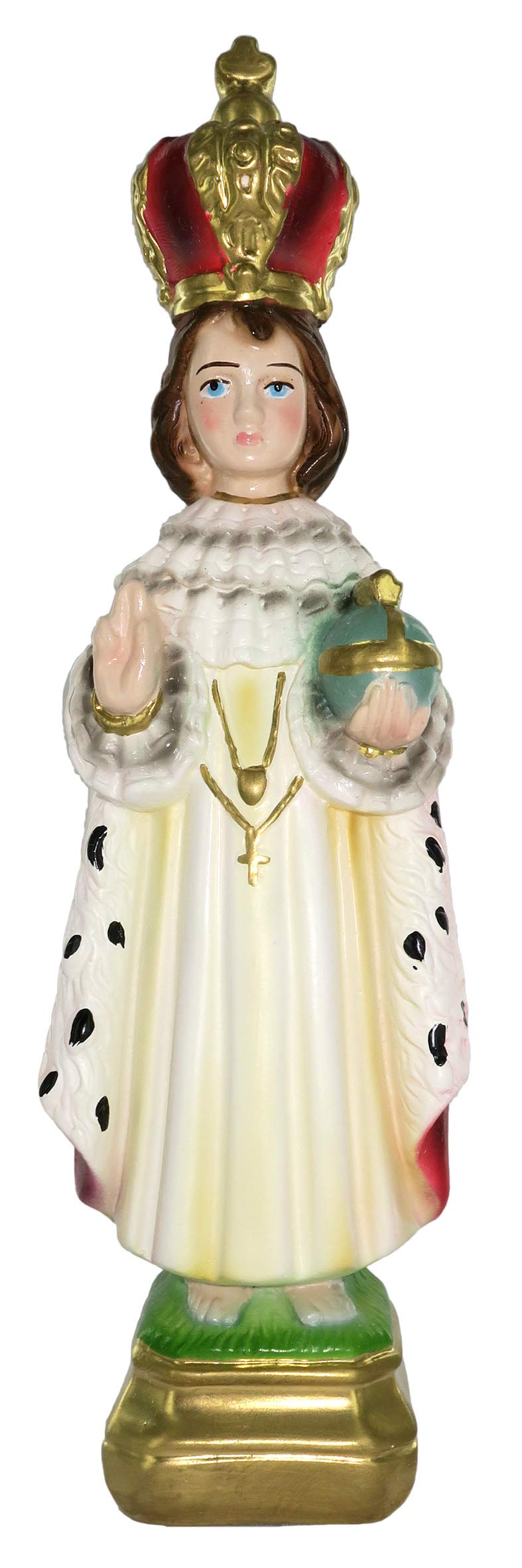 Ferrari & Arrighetti Infant Jesus of Prague Statue, Hand-Painted Plaster (approx. 20 cm)