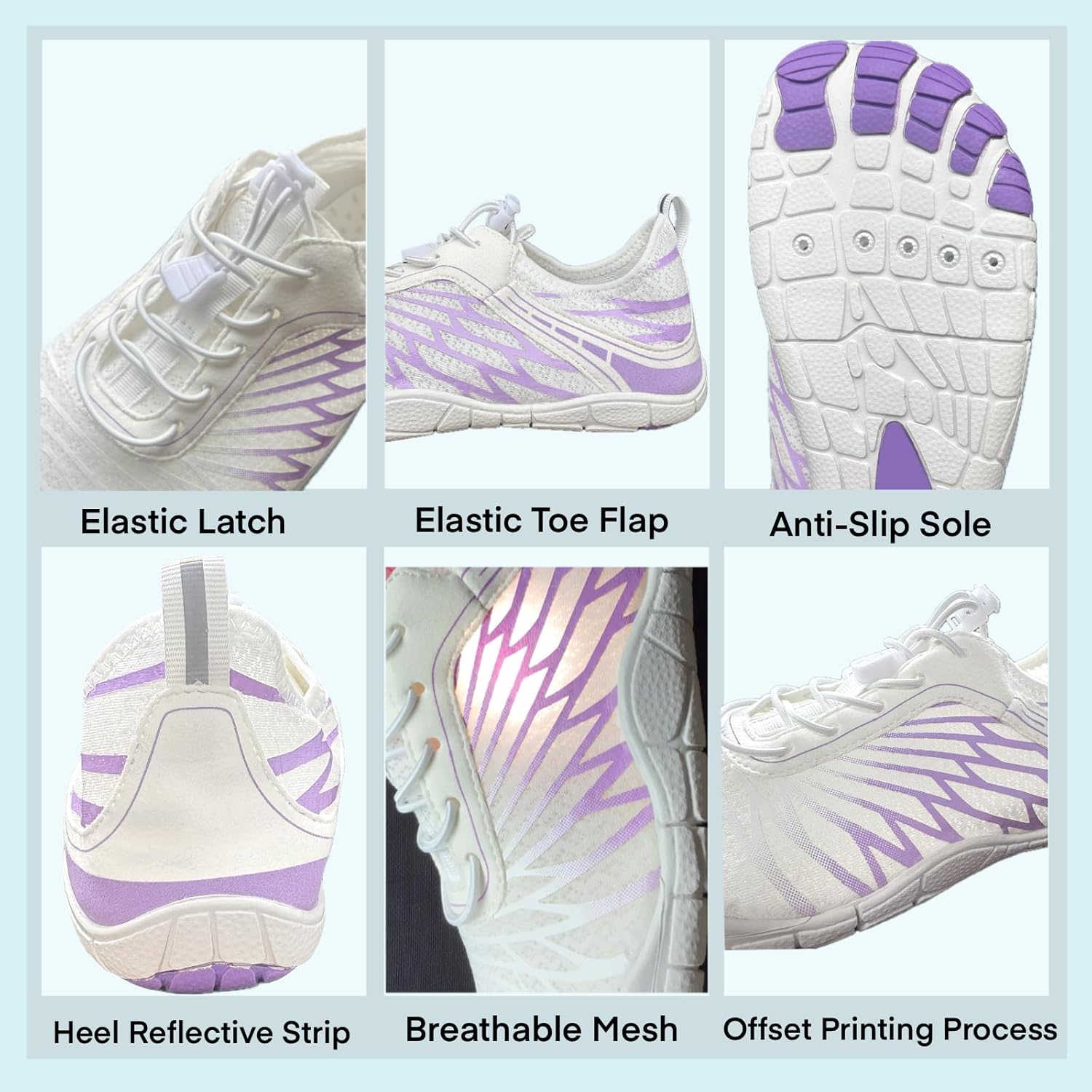 Hike Barefoot Shoes for Women Men with Wide Toe Box, Healthy & Non-Slip Breathable Barefoot Water Shoes Beach Pool Aqua Swim Surf Hiking Walking Shoes - Image 4